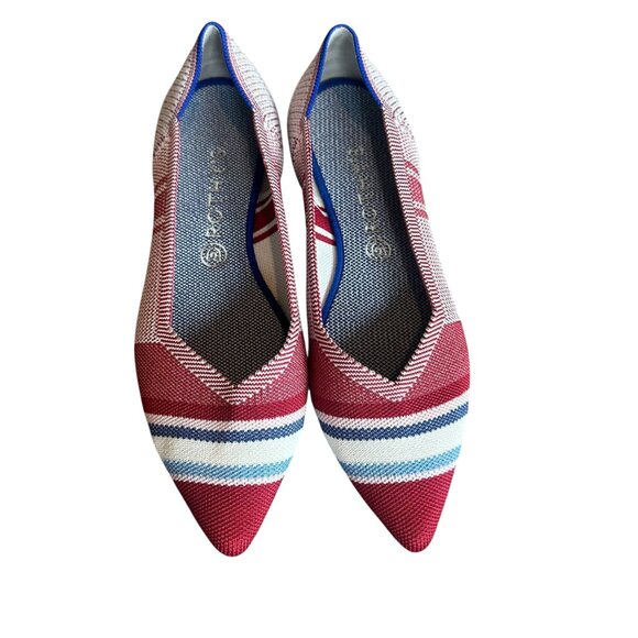 Rothy's The Point Varsity Stripe Flats Pointed Toe Slip-On Comfort Size 11.5 NEW - Picture 3 of 14